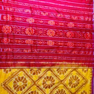 Yellow with red border IndusDiva Nuapatna Cotton Handloom Saree