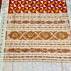 Nuapatni Ikat super fine Silk blended Multi Colour Pata Saree