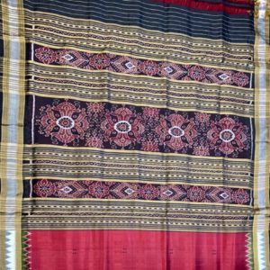 Nuapatni Ikat super fine silk into silk blended buti Pata Saree.