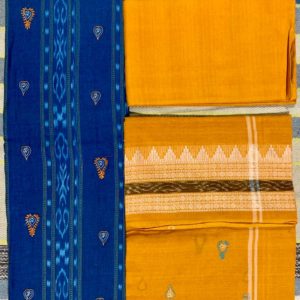 Bandha Blue Cotton Dress Set Cloth - (Kurti, Pant, Duppata)